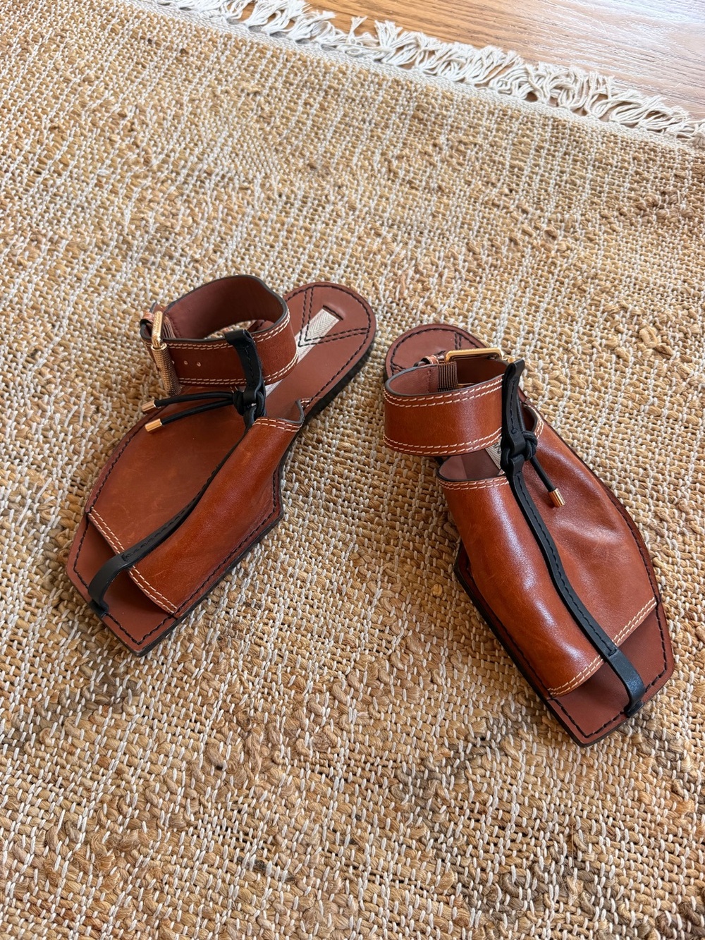 Zimmermann Square Toe Mule Ankle Strap Leather Sandal 38 - Picture 8 of 15